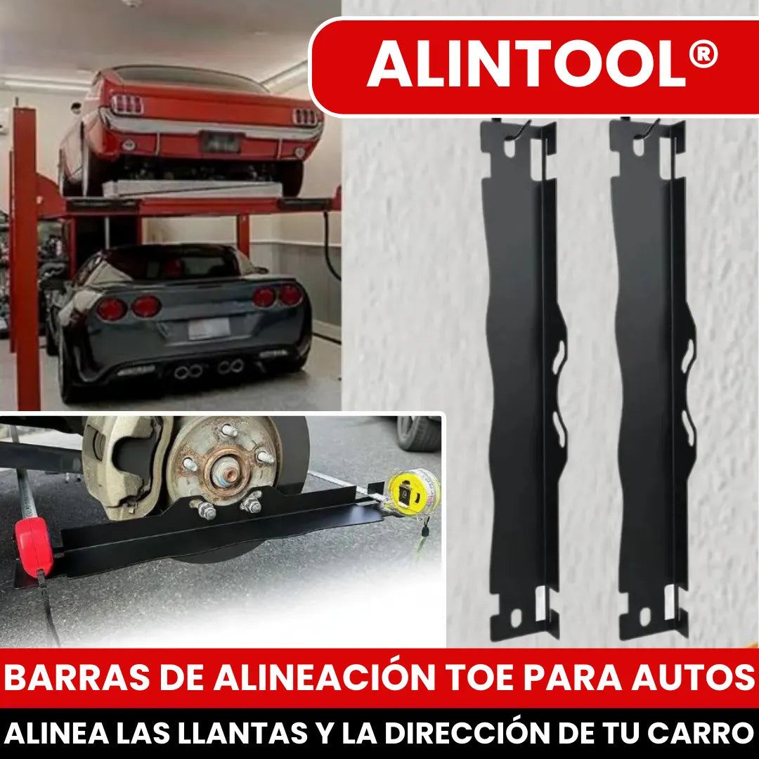 Kit por 2 BARRAS ALINEADORAS DE LLANTAS, TOE Y DIRECCION EN ACERO INOXIDABLE PARA AUTOS, SUV´S, CAMIONES