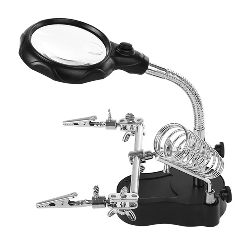 CLARISOLDER® Estación de Soldadura 4 en 1 con Lupa LED y Tercera Mano