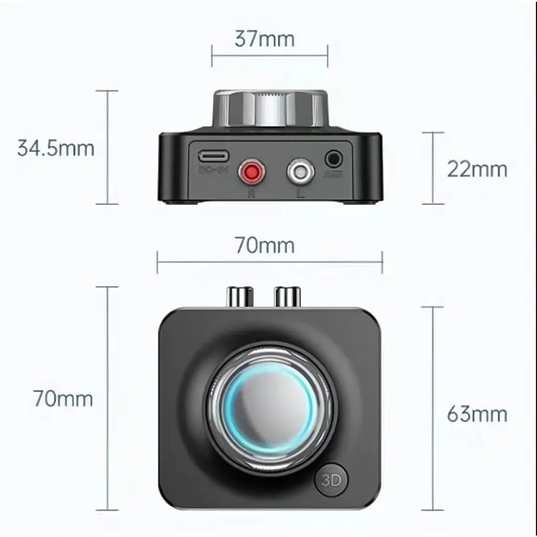 BASSHUB® RECEPTOR ESTEREO RCA, BLUETOOTH 5.0  ADAPTADOR DE MUSICA 3D