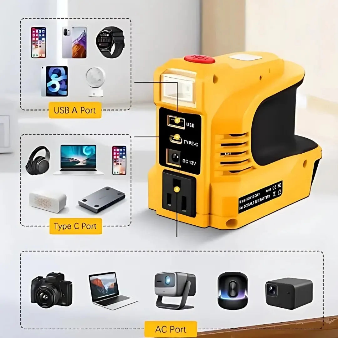 ENERBOX® IINVERSOR COMPACTO DE CC A CA: ADECUADO PARA AUTOS, AUTOCARAVANAS Y USO EN EXTERIORES