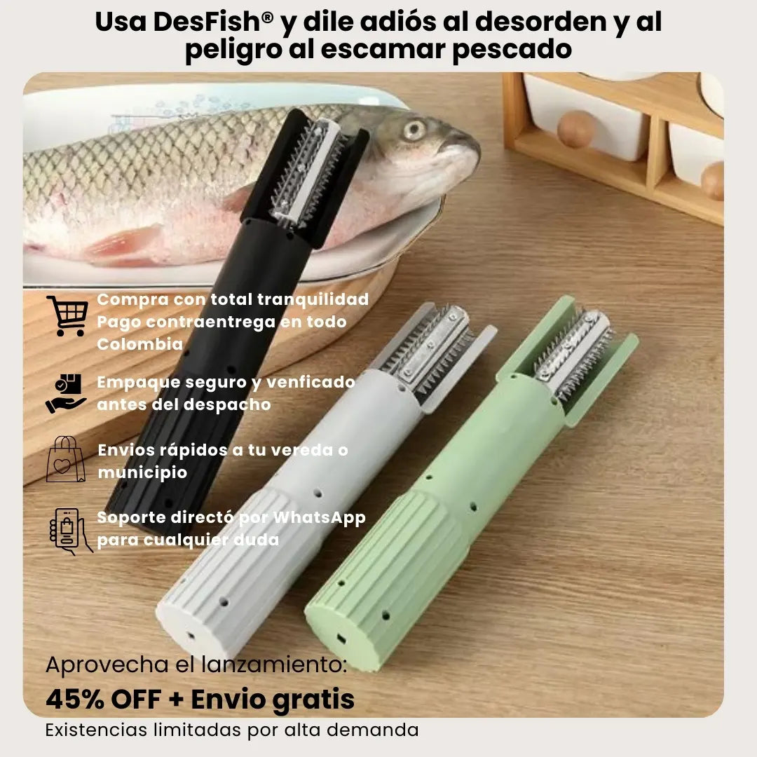 DesFish® Descamador de pescado eléctrico impermeable de acero inoxidable