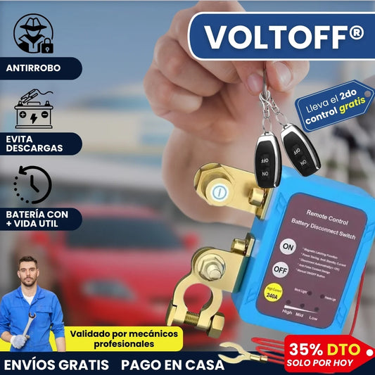 VOLTOFF® AISLADOR DE CORRIENTE REMOTO PARA BATERIAS DE AUTOS 12/24V