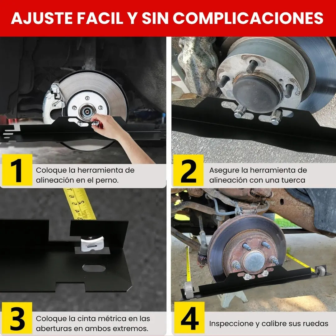 Kit por 2 BARRAS ALINEADORAS DE LLANTAS, TOE Y DIRECCION EN ACERO INOXIDABLE PARA AUTOS, SUV´S, CAMIONES