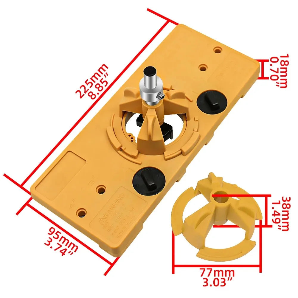 DRILLPRO® Plantilla de bisagra estilo copa oculta de 35MM para localizador de agujeros