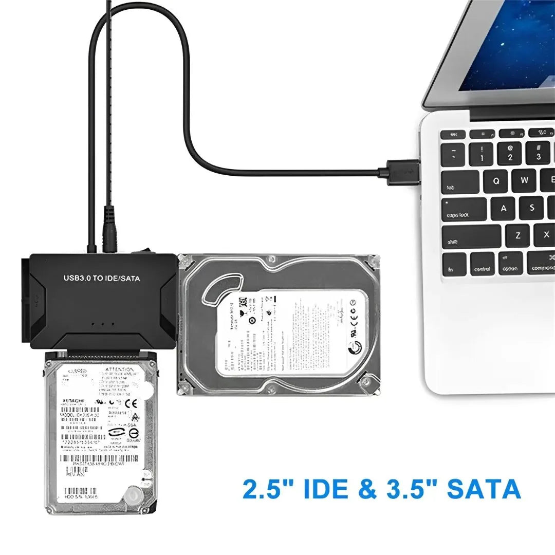 ULTRADRIVE® ADAPTADOR DE DISCO DURO USB 3,0 SATA- IDE CONVERTIDOR 2,5/3,5 IDE SATA HDD SSD - 12V 2A