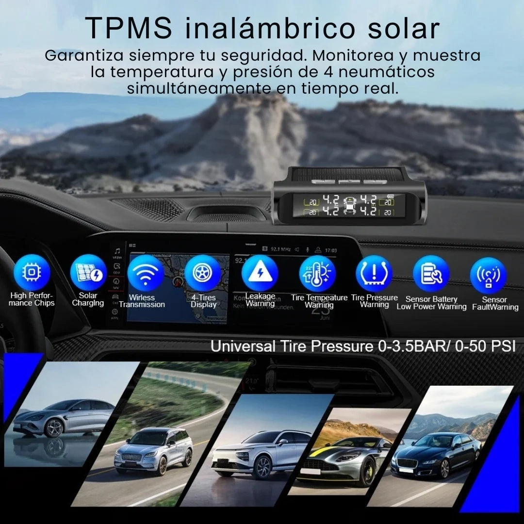 PressionX® Sistema solar de monitoreo de presión de neumáticos
