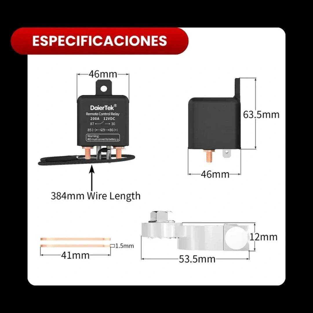 CORTAVOLT® RELÉ INTERRUPTOR PARA BATERIAS DE CARROS