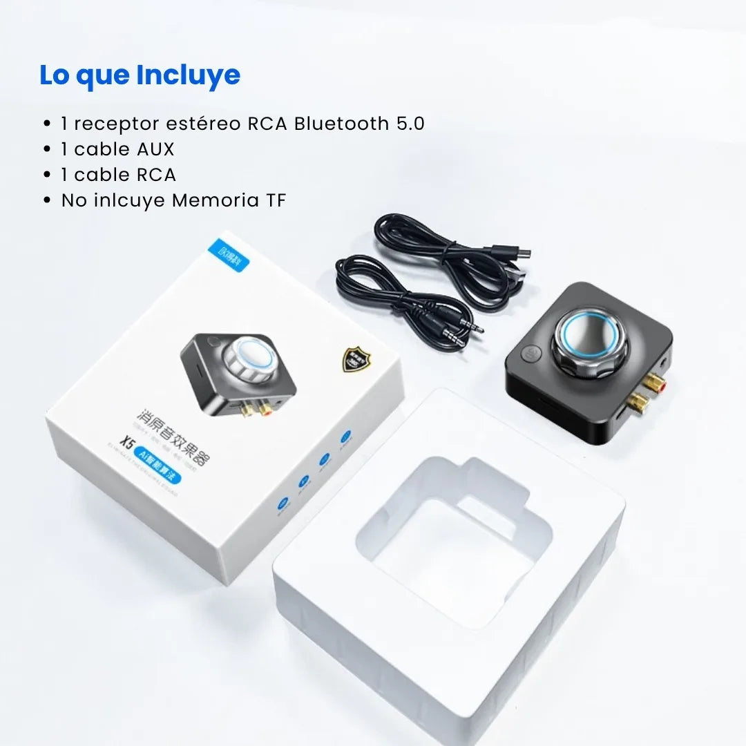 BASSHUB® RECEPTOR ESTEREO RCA, BLUETOOTH 5.0  ADAPTADOR DE MUSICA 3D