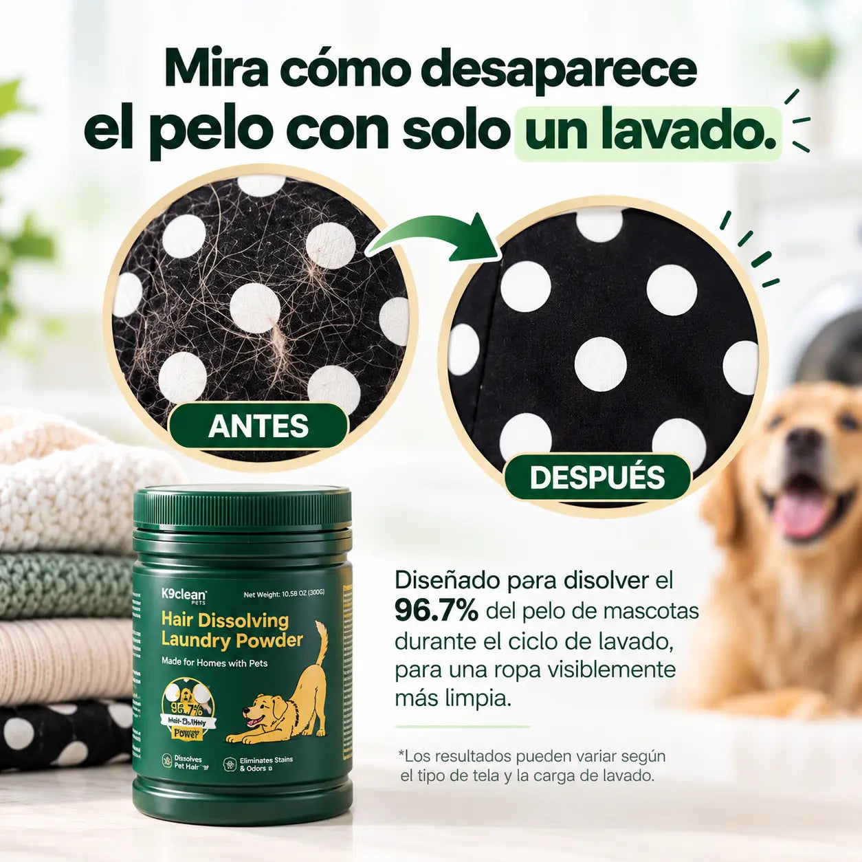 FURWASH® | Polvo Disolvedor de Pelo de Mascotas para Lavadora
