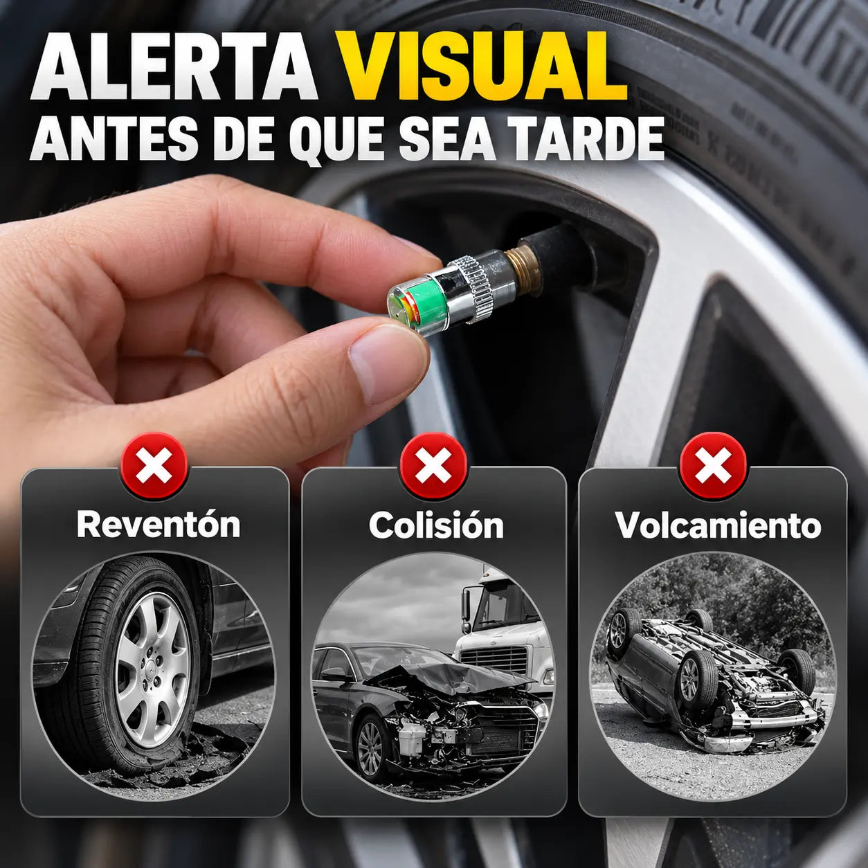 ROADIX® | Kit Monitor de presión de neumáticos + Protector Antideslizante de Volante