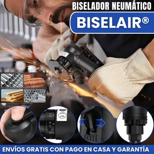 BISELAIR® Máquina Biseladora Neumática de mano 3000RPM Ajuste de 0- 2mm