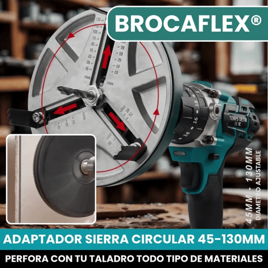 BROCAFLEX® ADAPTADOR GRADUABLE DE SIERRA PARA CORTE CIRUCLAR