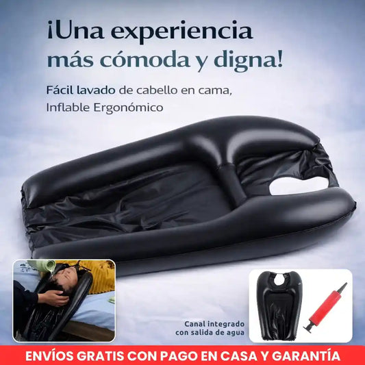 BedWash® Lavabo inflable para lavado de cabello en cama