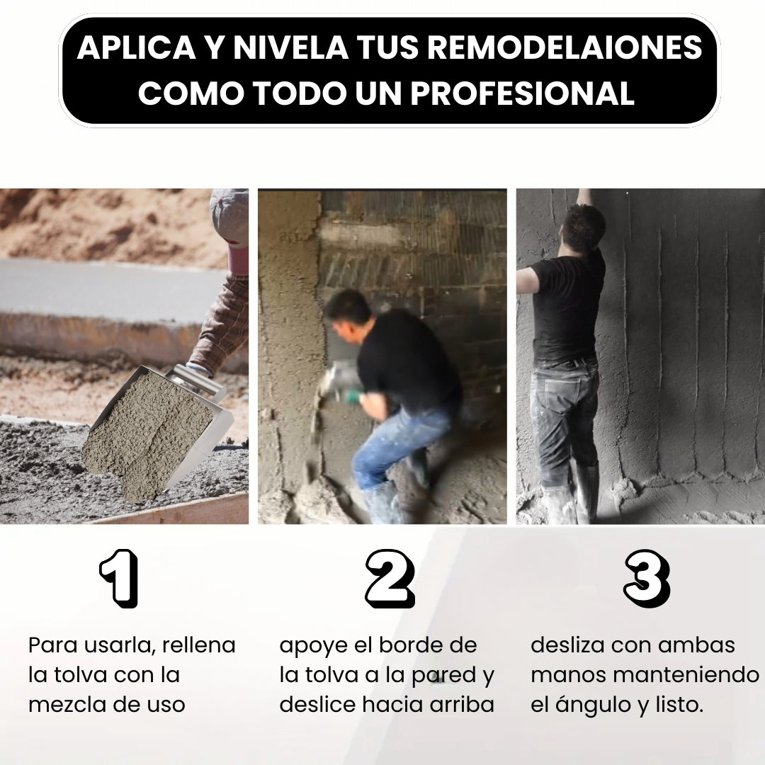 CAJALLANA® TOLVA LLANA RASPADORA DE CEMENTO Y ESTUCO, REPELLA, REVOCA Y ESTUCA MAS FACIL