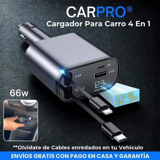 CARPRO® Cargador Para Carro 4 En 1 66w