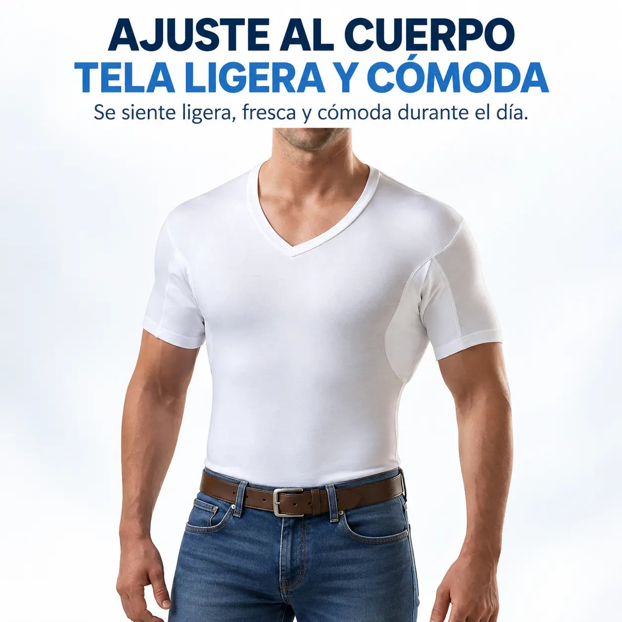DRYVEX® Camiseta interior para hombre resistente al sudor - Cuello en V ajustado