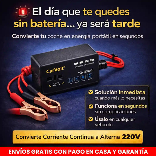 CarVolt® Convertidor Multifuncional Auto 12V/24V a 220V