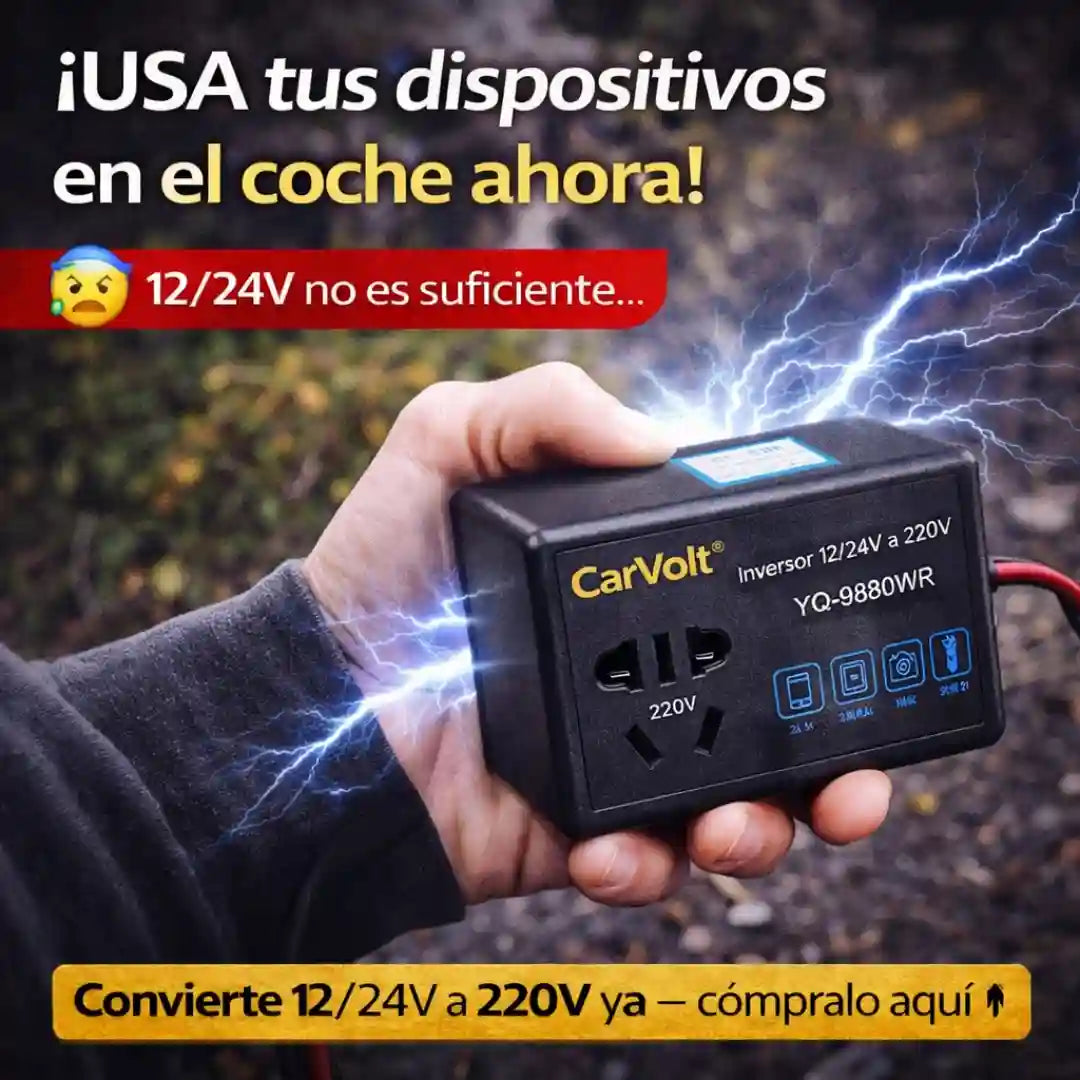 CarVolt® Convertidor Multifuncional Auto 12V/24V a 220V
