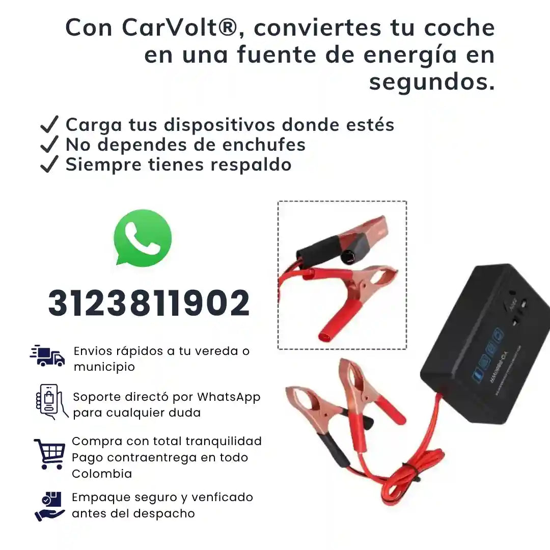CarVolt® Convertidor Multifuncional Auto 12V/24V a 220V