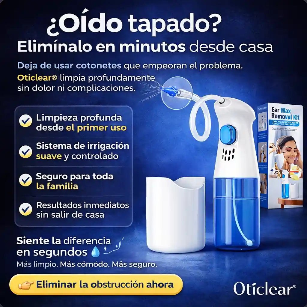 Oticlear® Limpieza Lavado De Oidos Kit Profesional