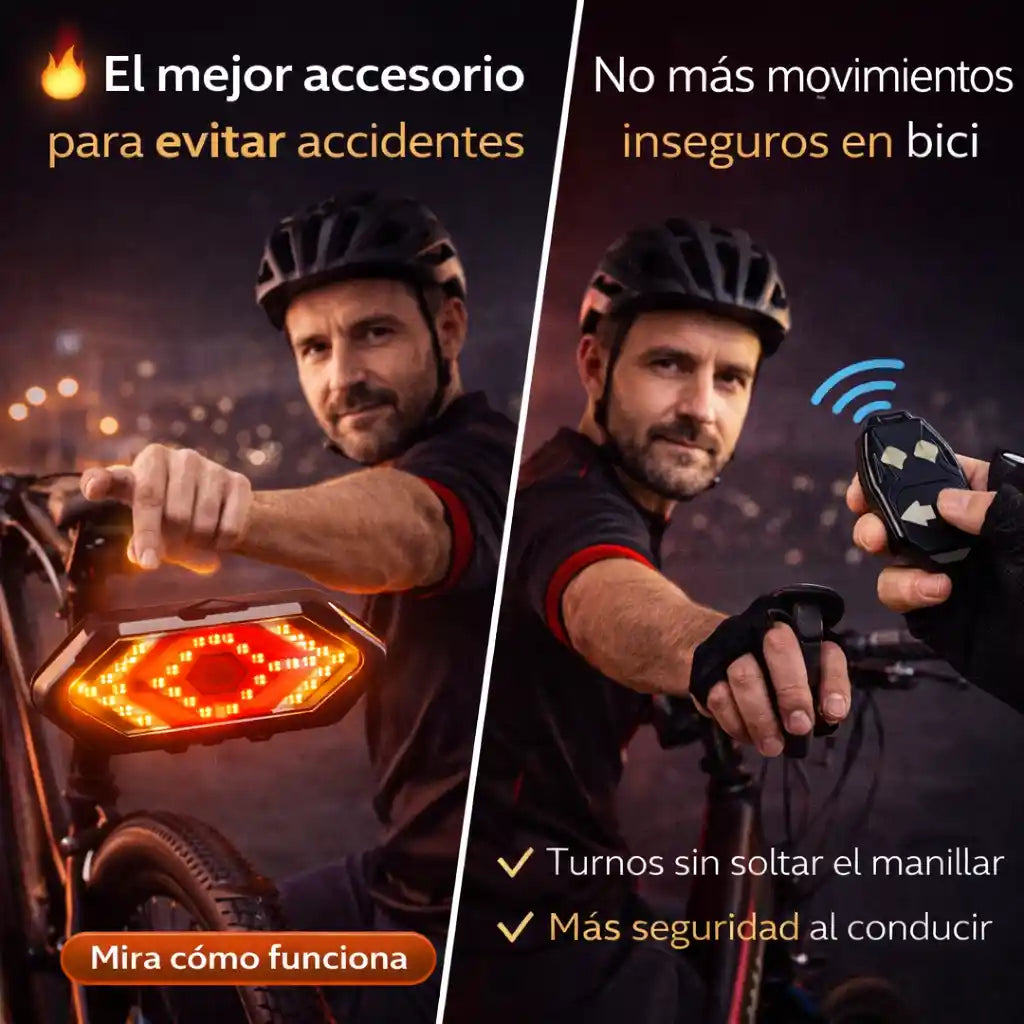 Turnix® Aumenta tu seguridad en bici hasta 10X Luces Led Direccionales para Bicicleta