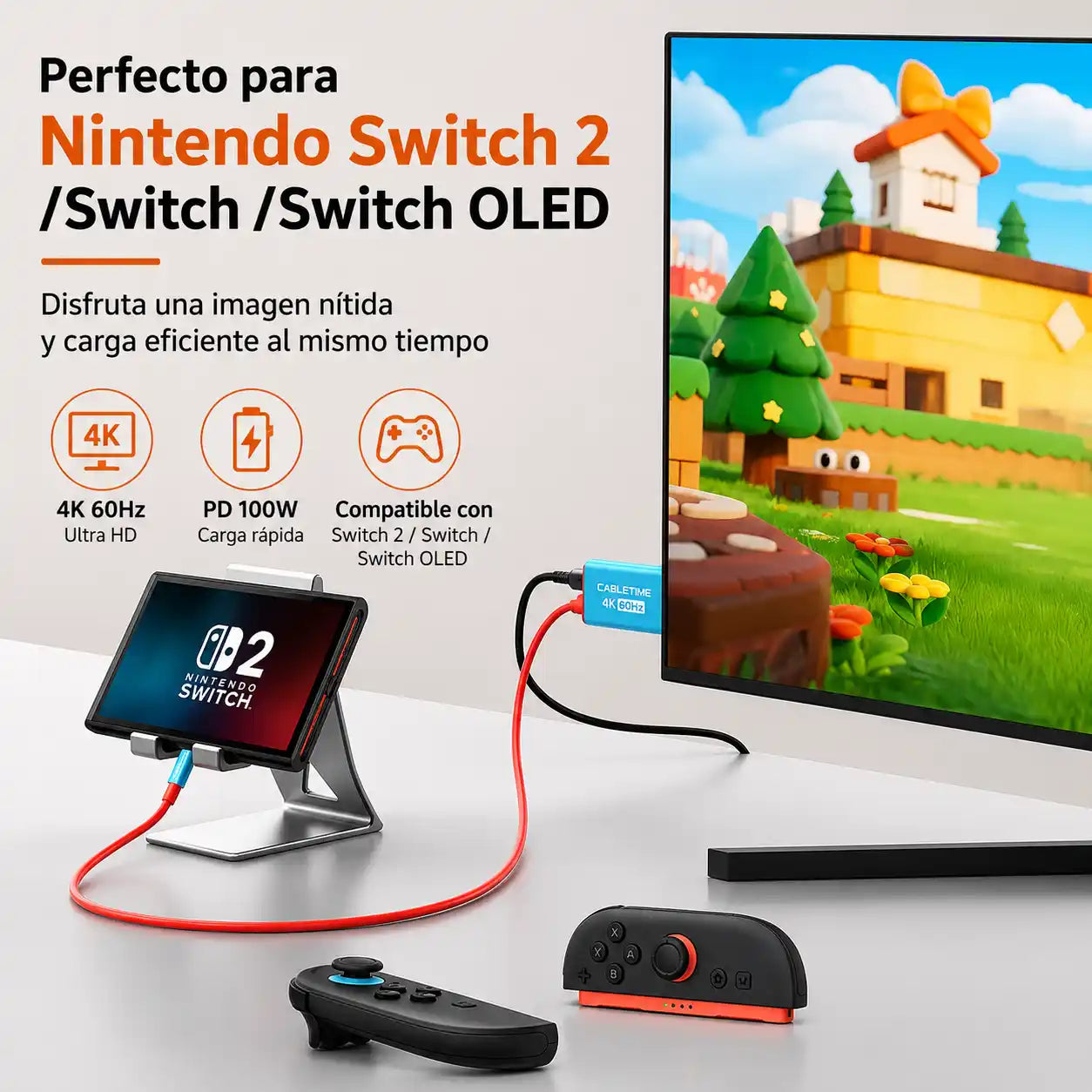 Dockix® Cable adaptador USB-C a HDMI para Switch, Celular y Pc