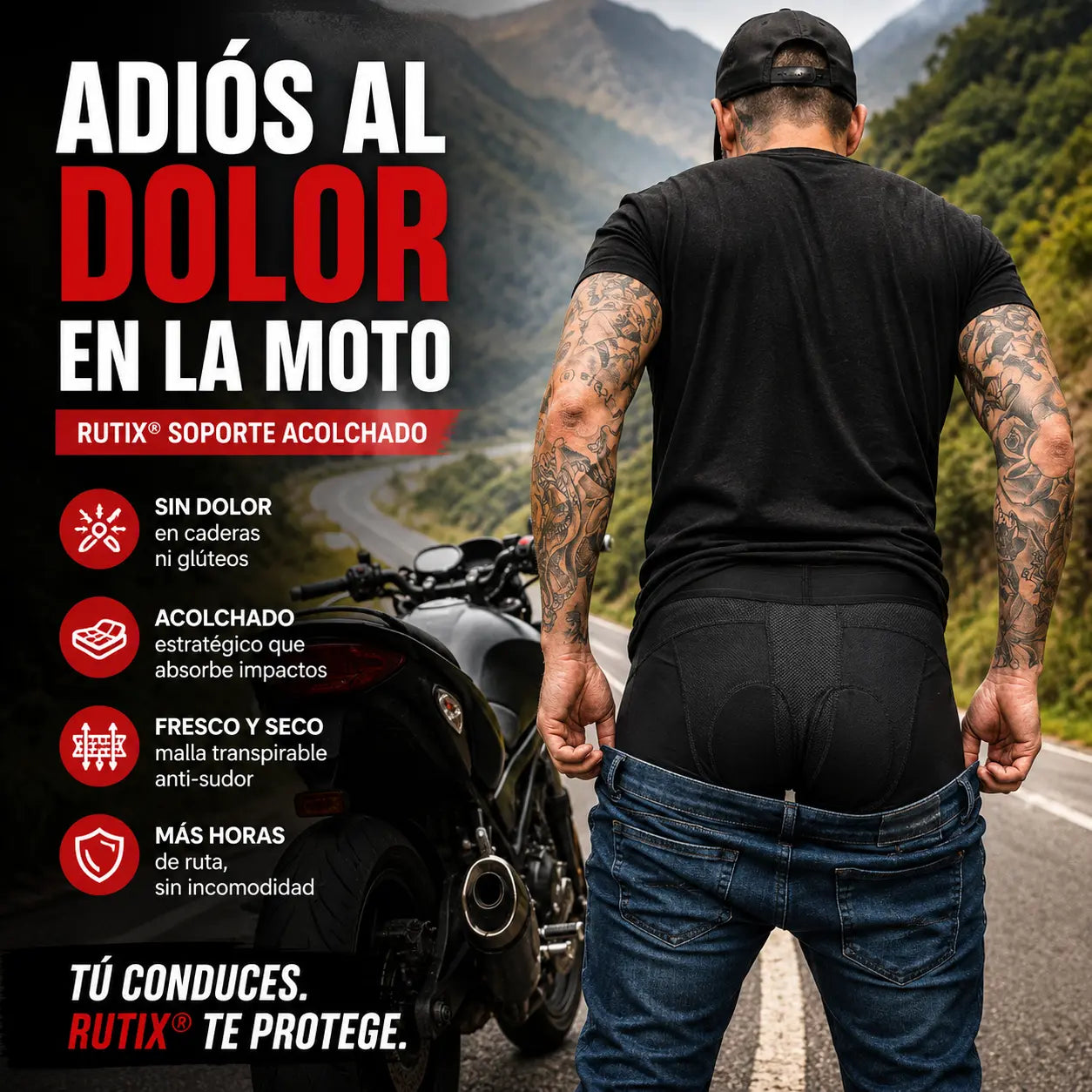 Rutix® – Short Acolchado para Motociclistas | Más Comodidad en Rutas Largas