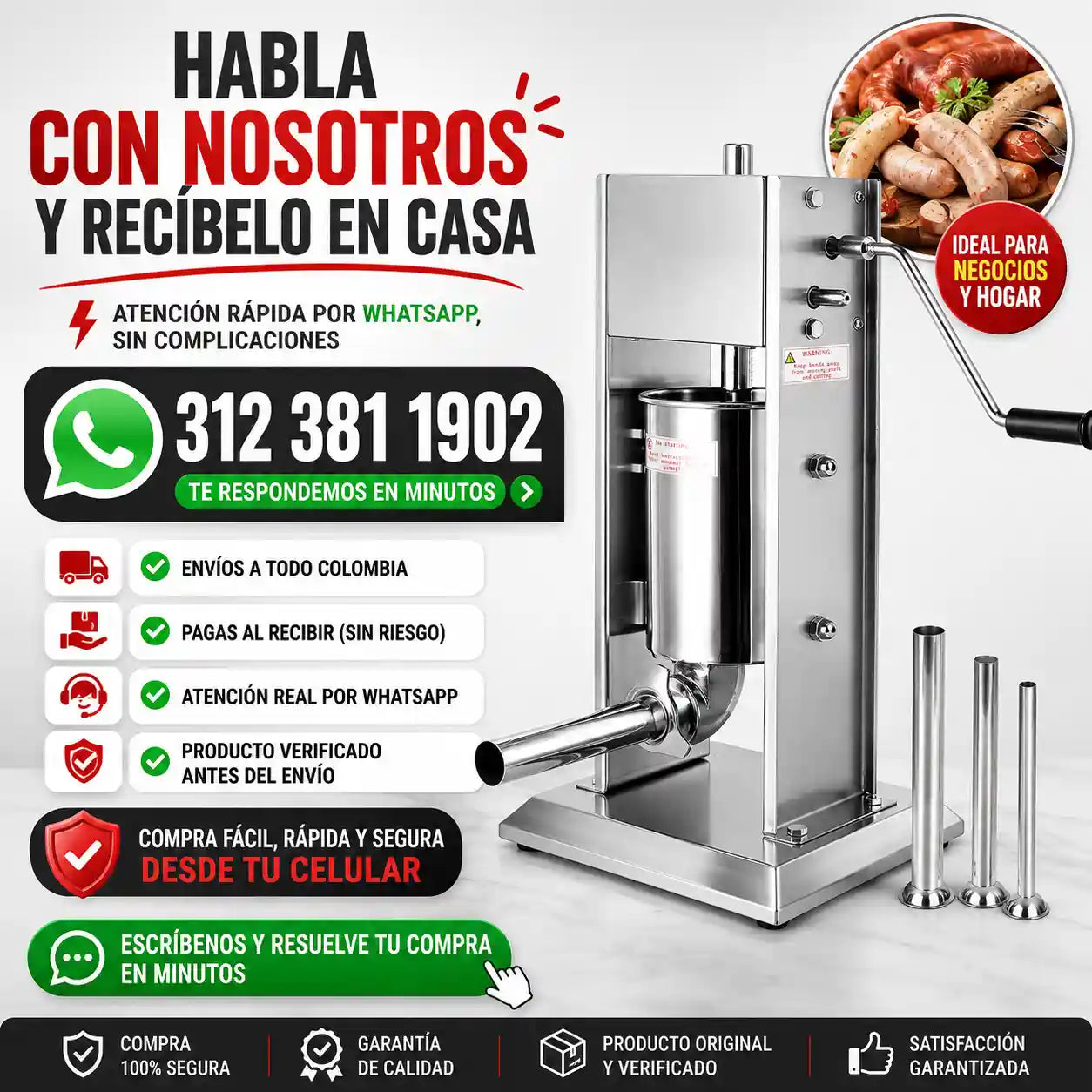 EMBUTIX® Embutidora Manual De 5l Acero Inox