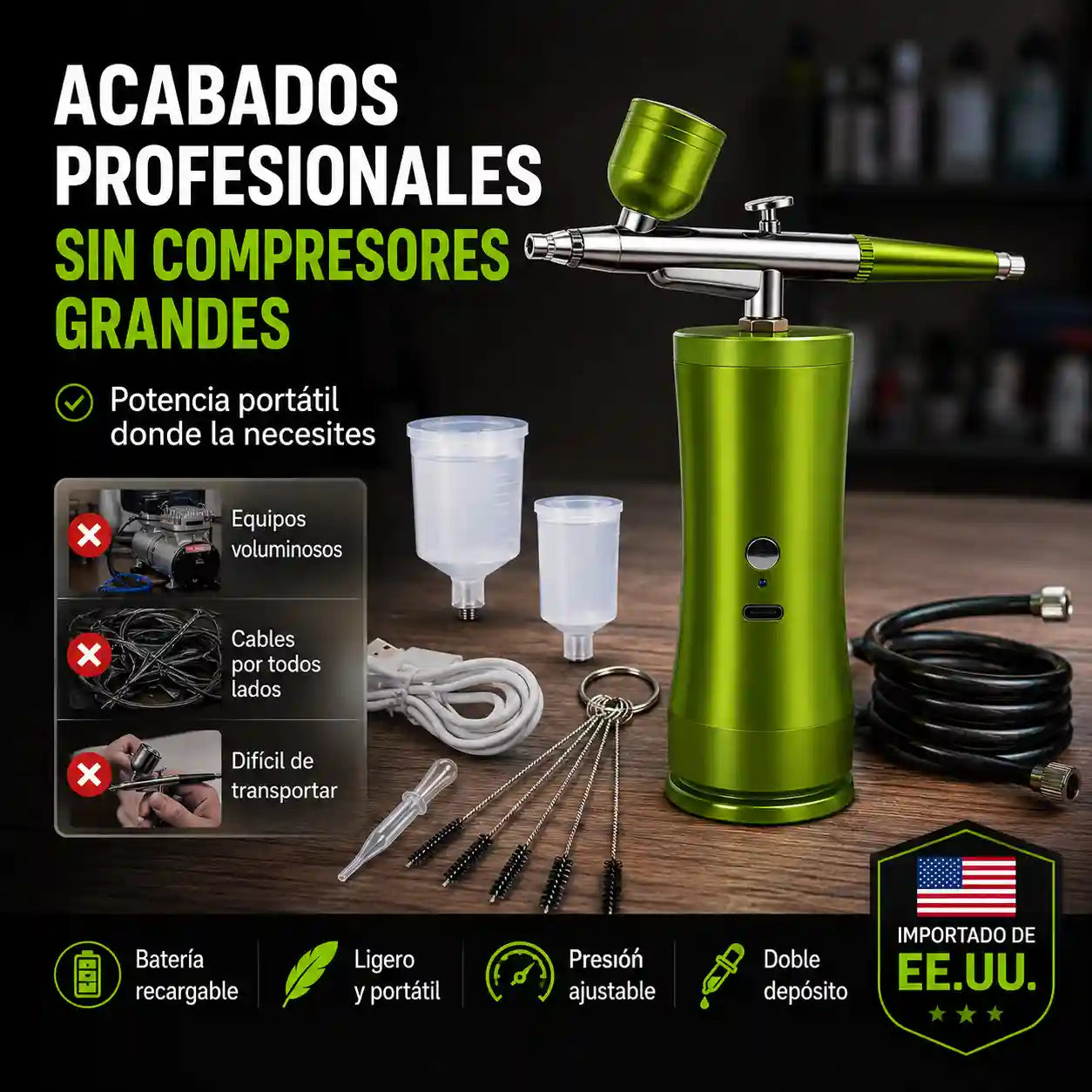 AeroLux® Kit Compresor eléctrico de Aerografía