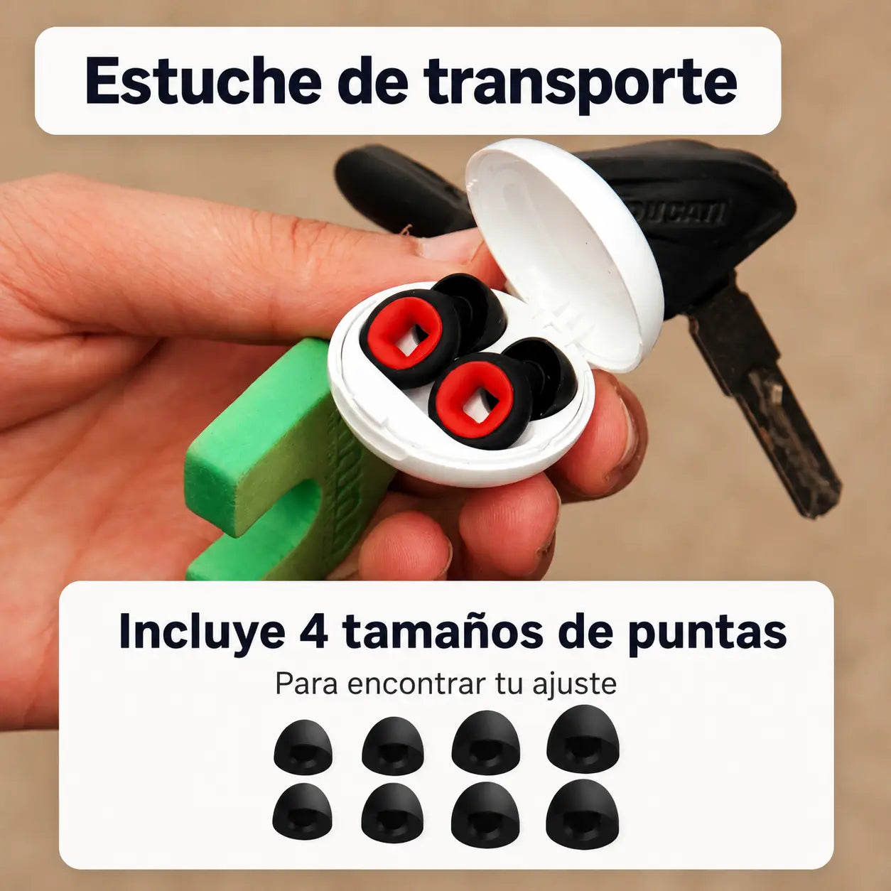 Audrix® — Tapones Antiruido para Motociclistas 27dB | Menos Viento, Más Comodidad en Ruta