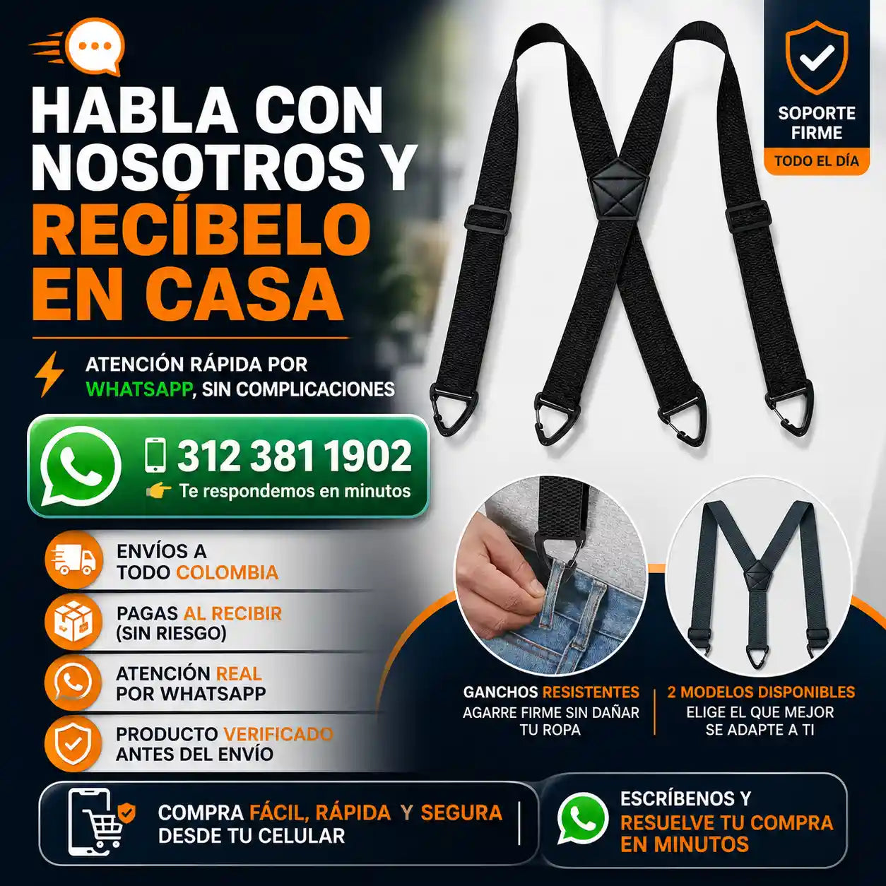 GRIPTOR® Tirantes cruzados para hombre