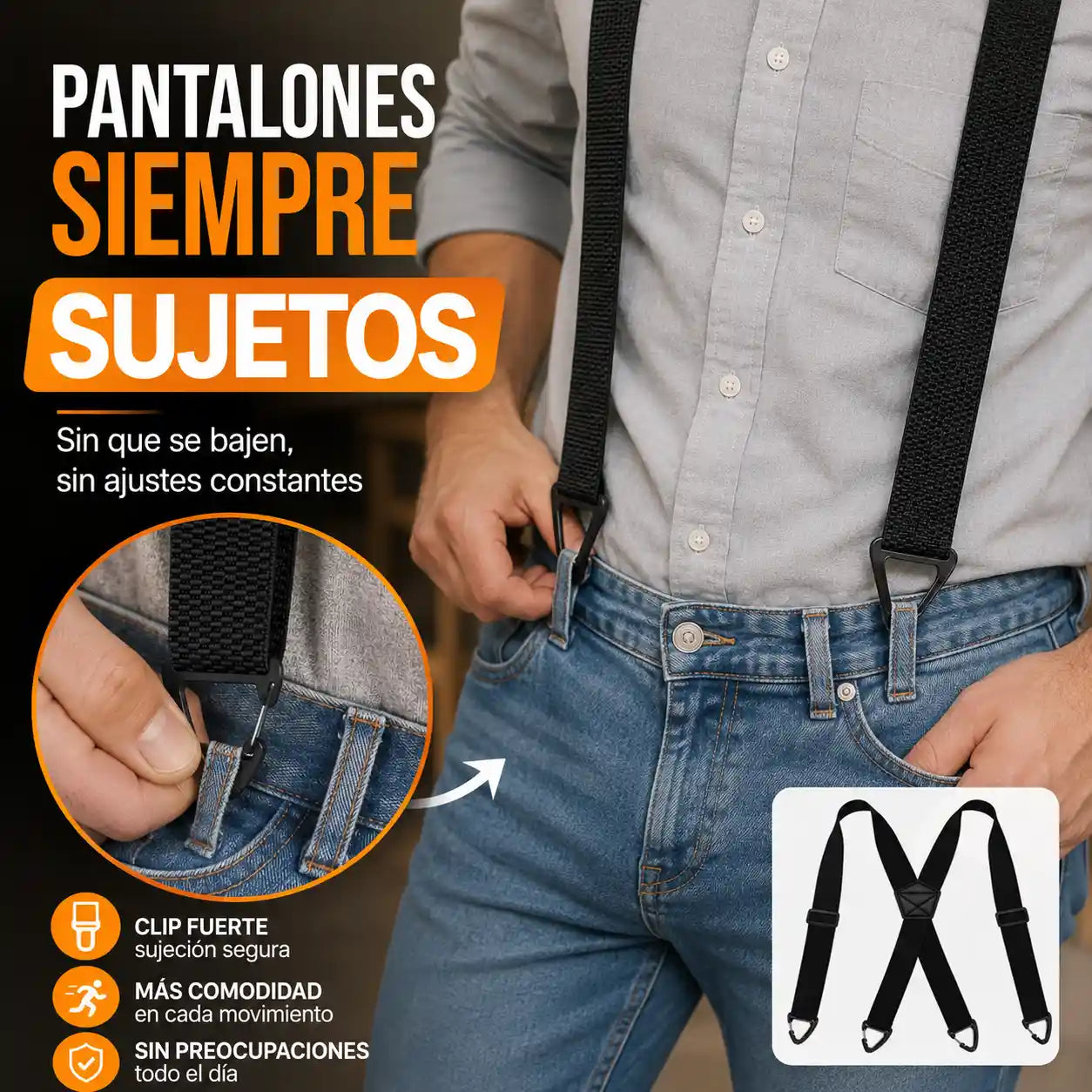 GRIPTOR® Tirantes cruzados para hombre