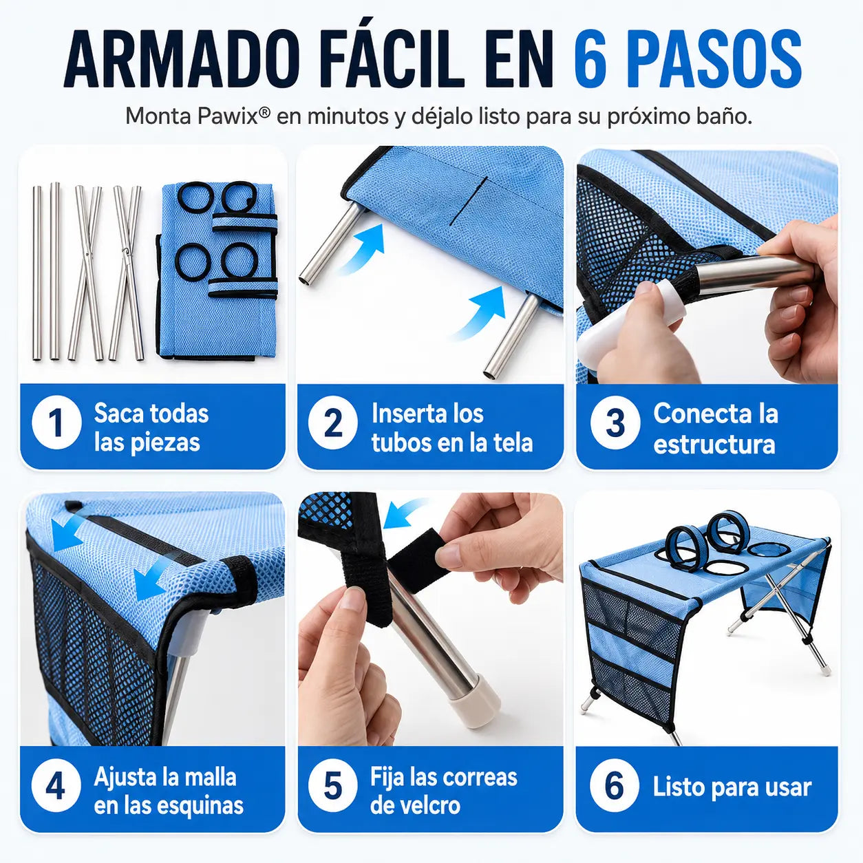 Pawix® Soporte plegable para baño y cuidado de mascotas