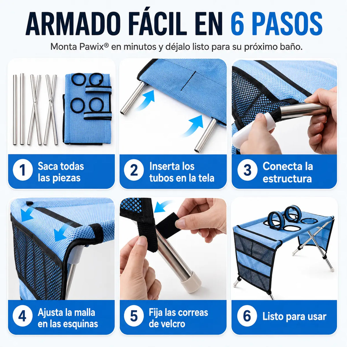 Pawix® Soporte plegable para baño y cuidado de mascotas