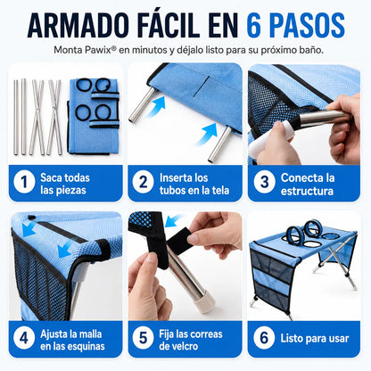 Pawix® Soporte plegable para baño y cuidado de mascotas