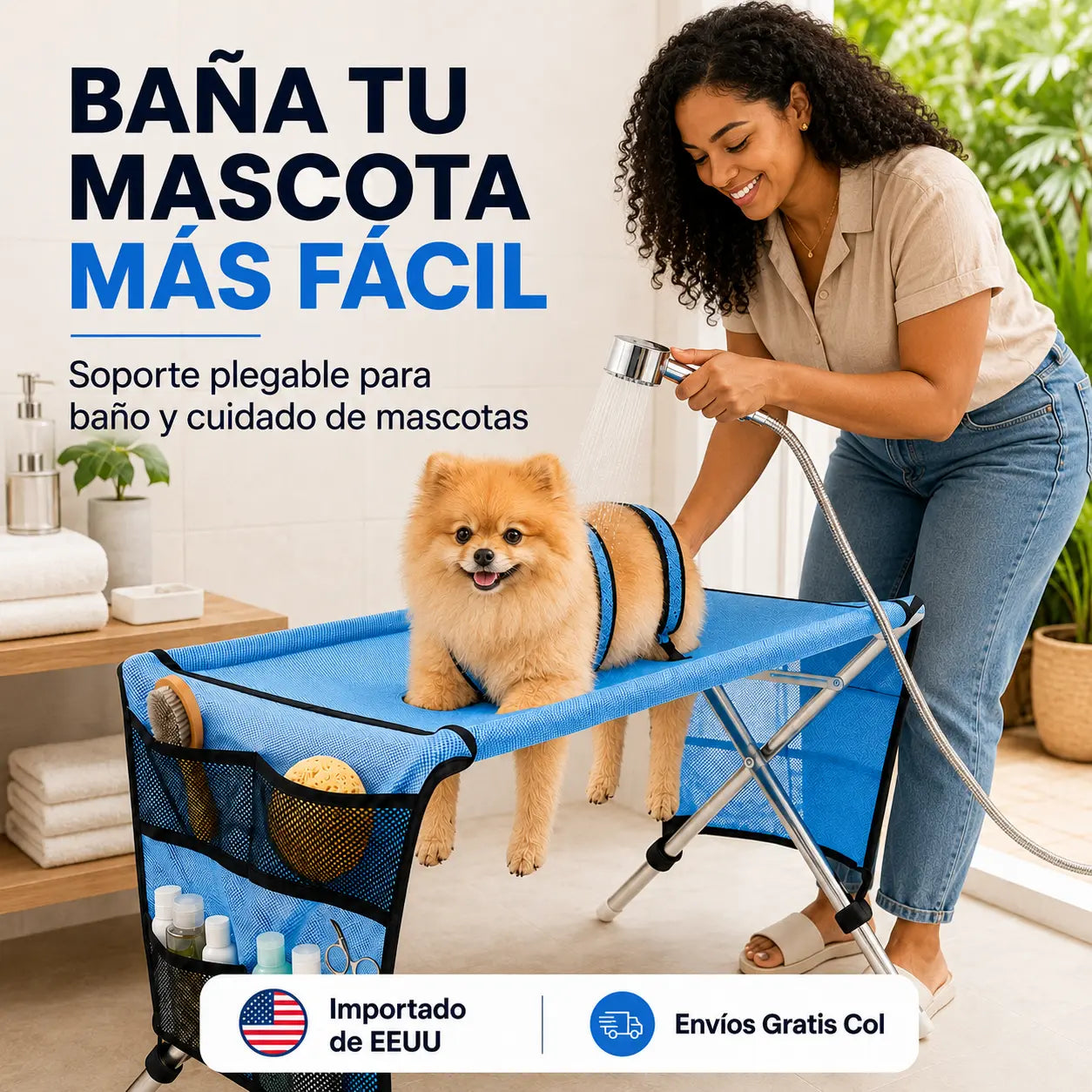Pawix® Soporte plegable para baño y cuidado de mascotas