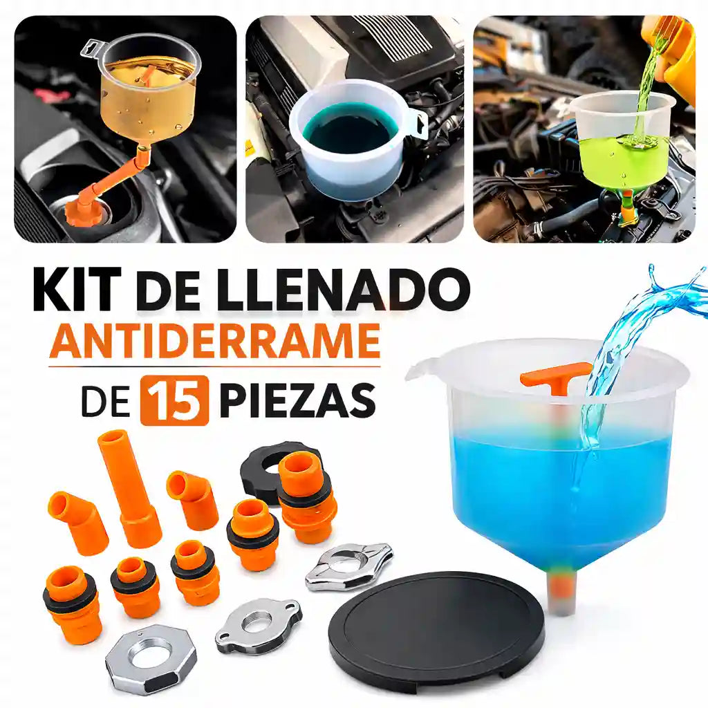 SEDYPRO® Embudo De Carro 15 Pzas Para Refrigerante