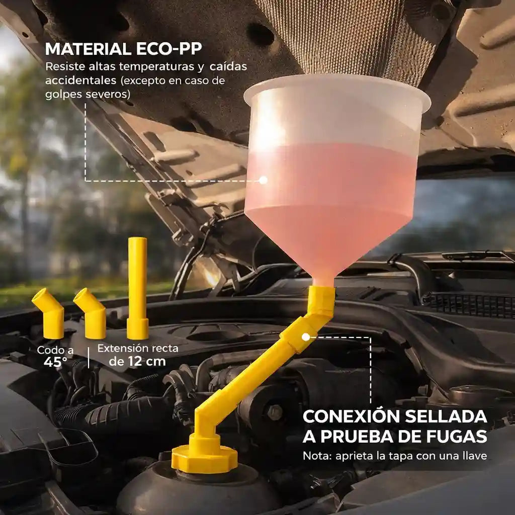 SEDYPRO® Embudo De Carro 15 Pzas Para Refrigerante