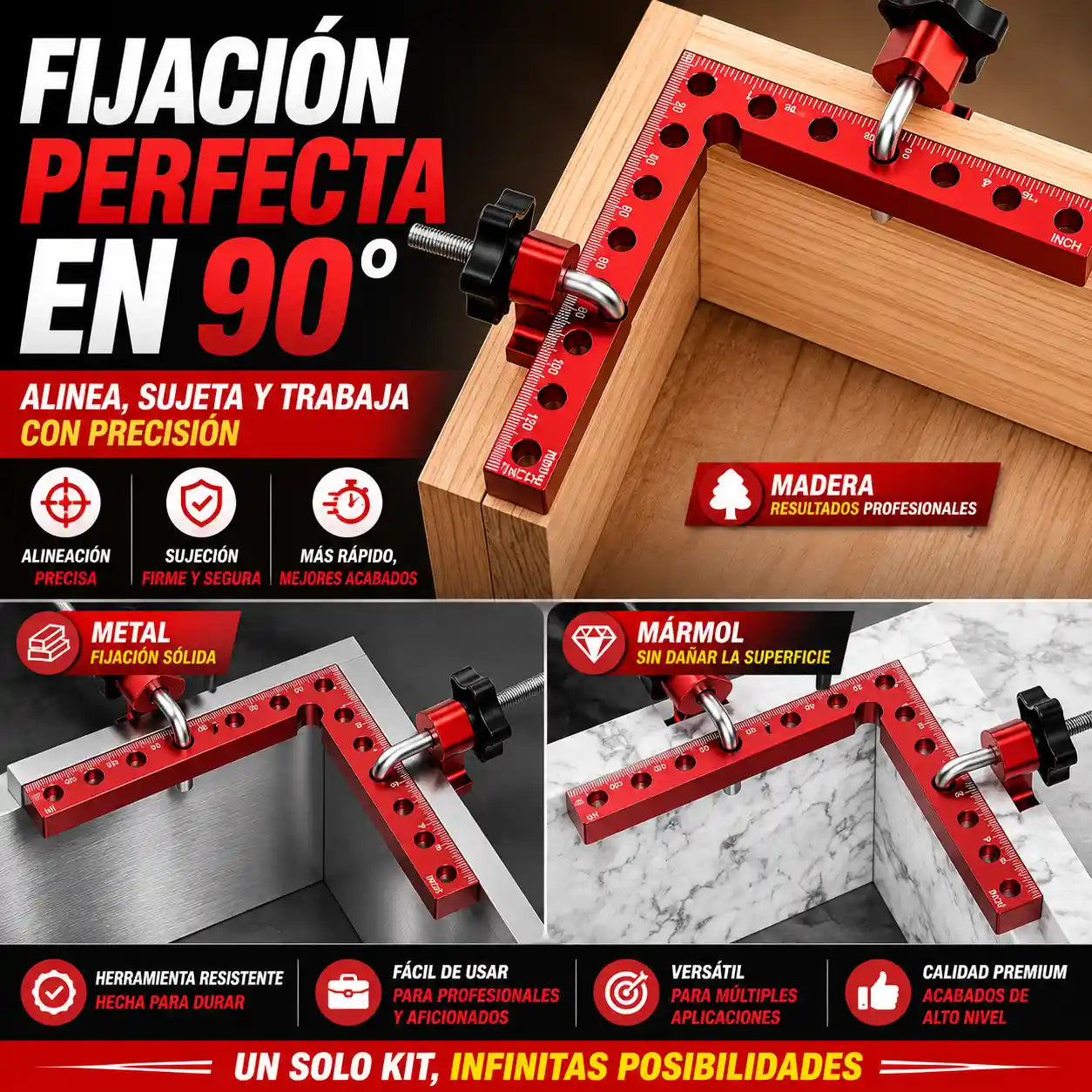 EscuadriX® Herramienta de Posicionamiento de Ángulo Recto