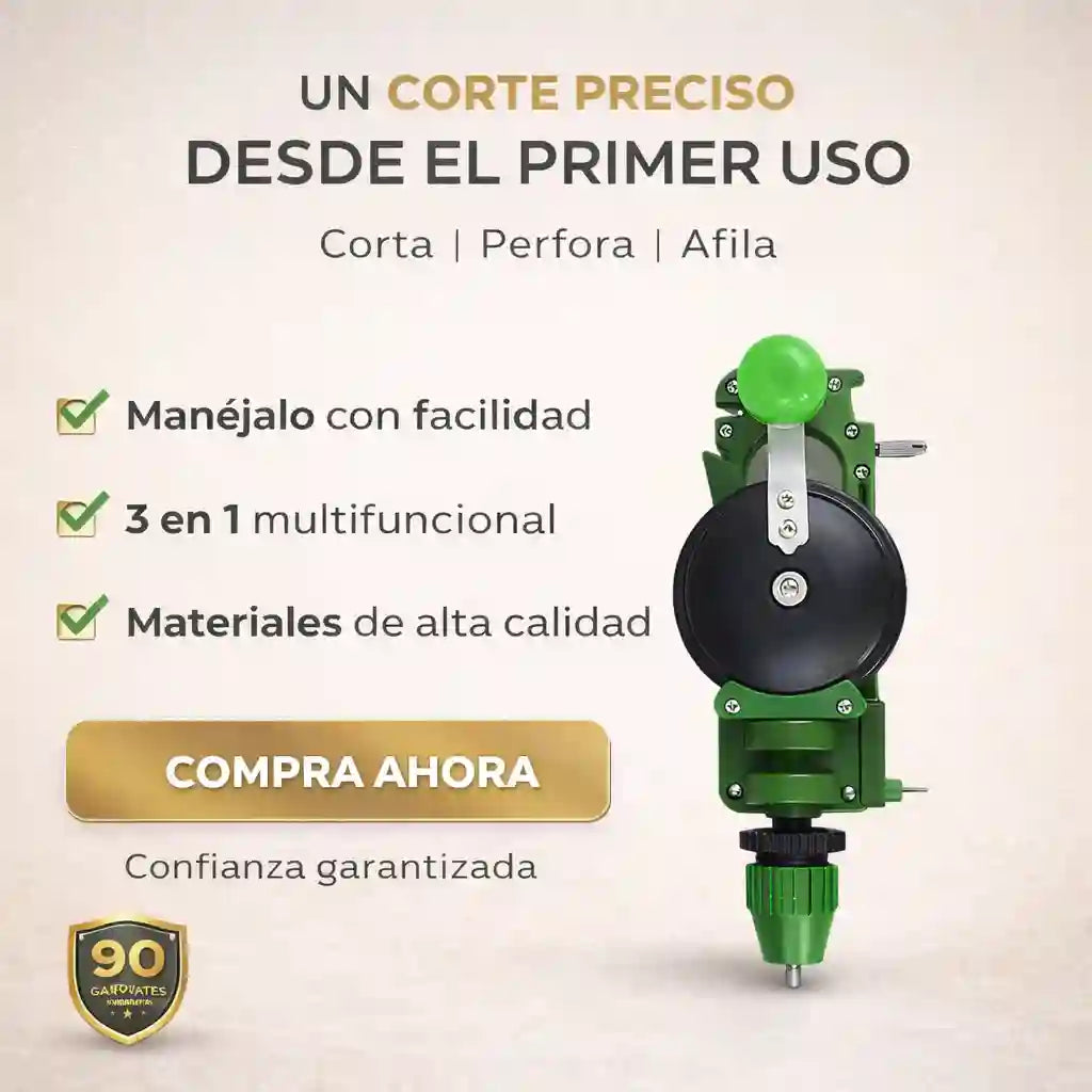 VitraCut® Cortador de vidrio multifuncional con taladro y afilador de cuchillos