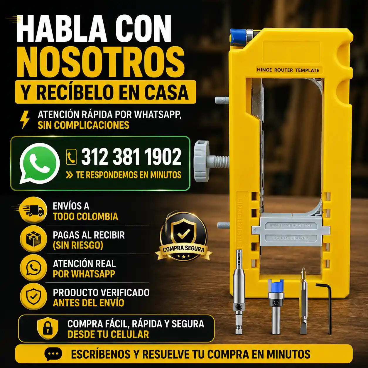 BisagriX® Kit de Instalación de Bisagras para Puertas