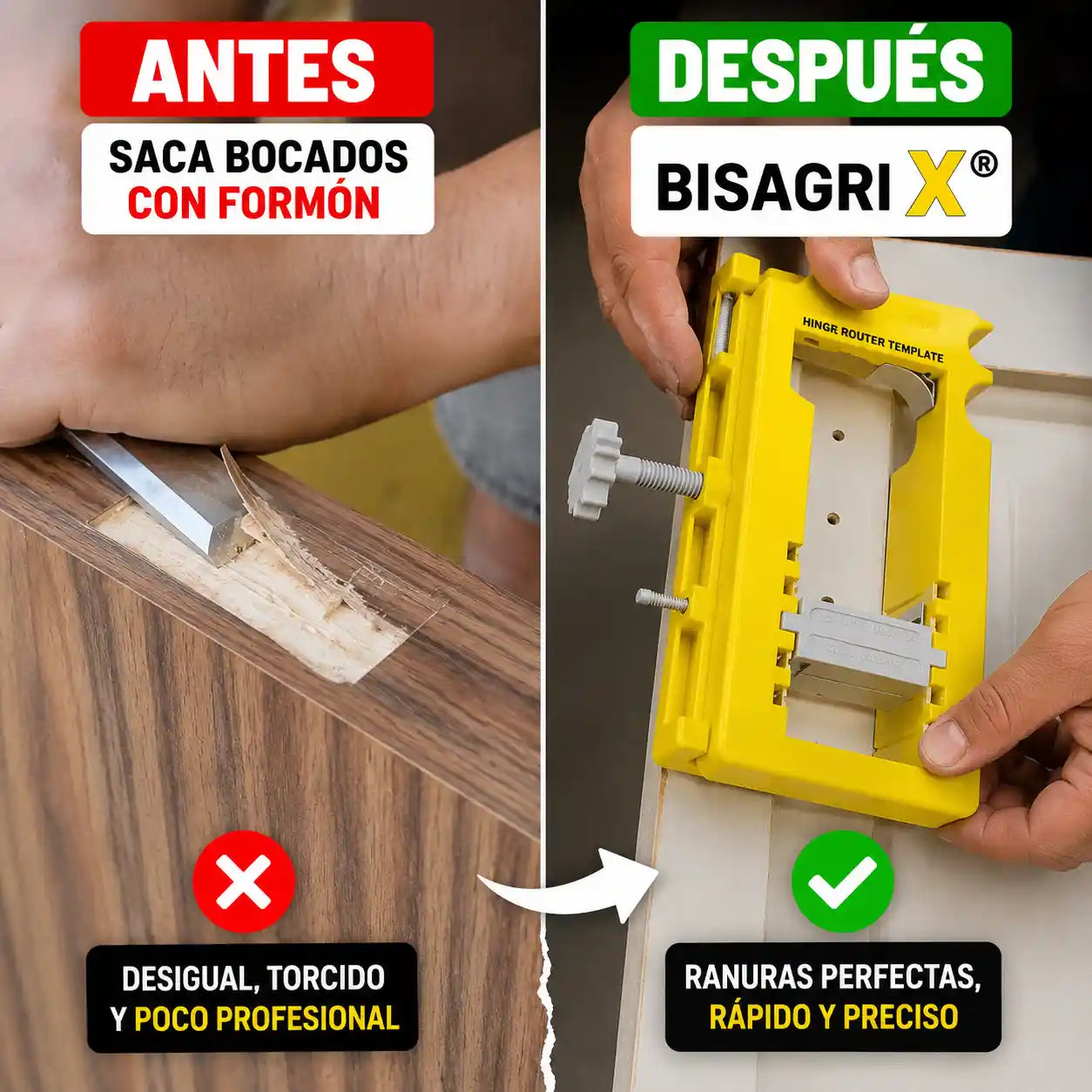 BisagriX® Kit de Instalación de Bisagras para Puertas