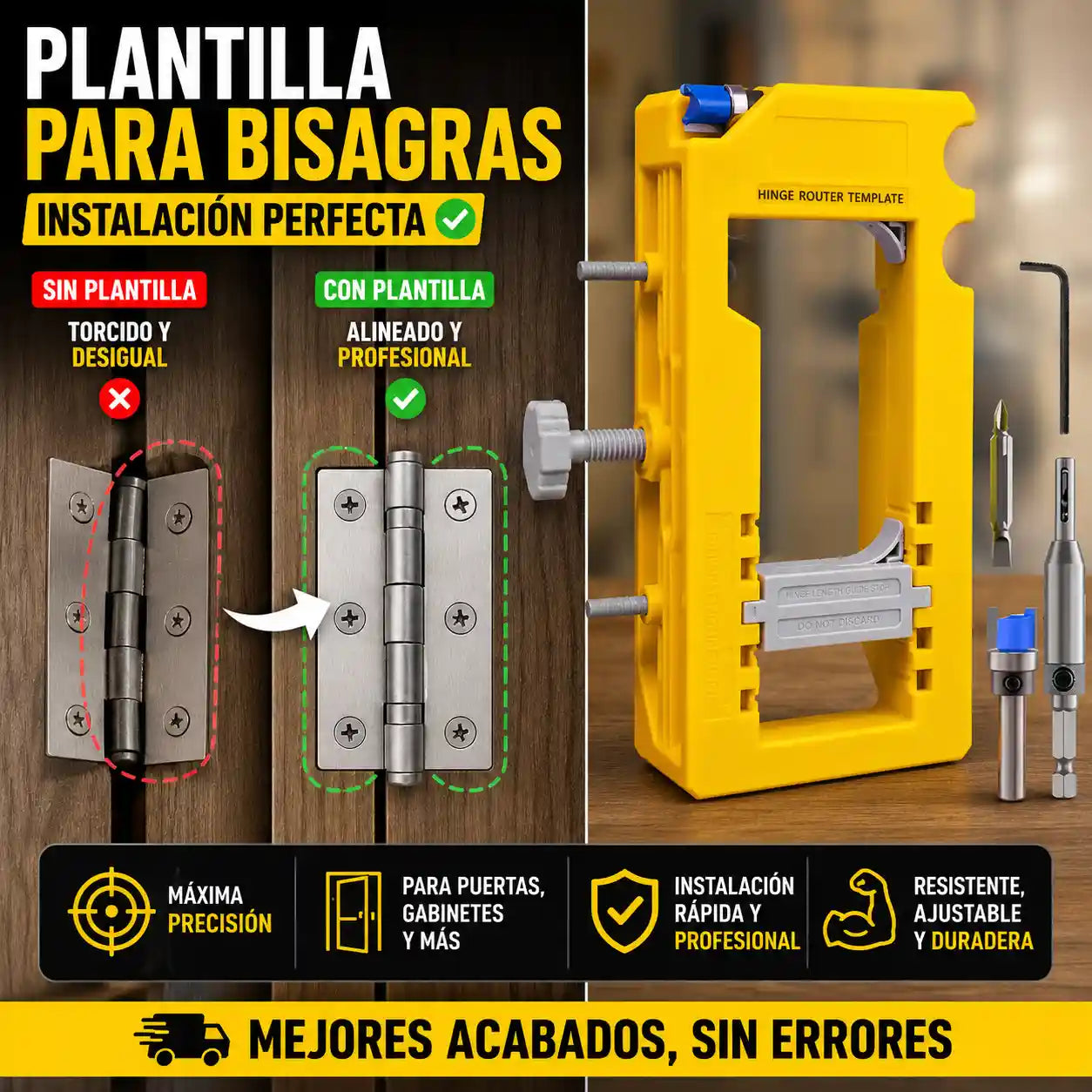 BisagriX® Kit de Instalación de Bisagras para Puertas