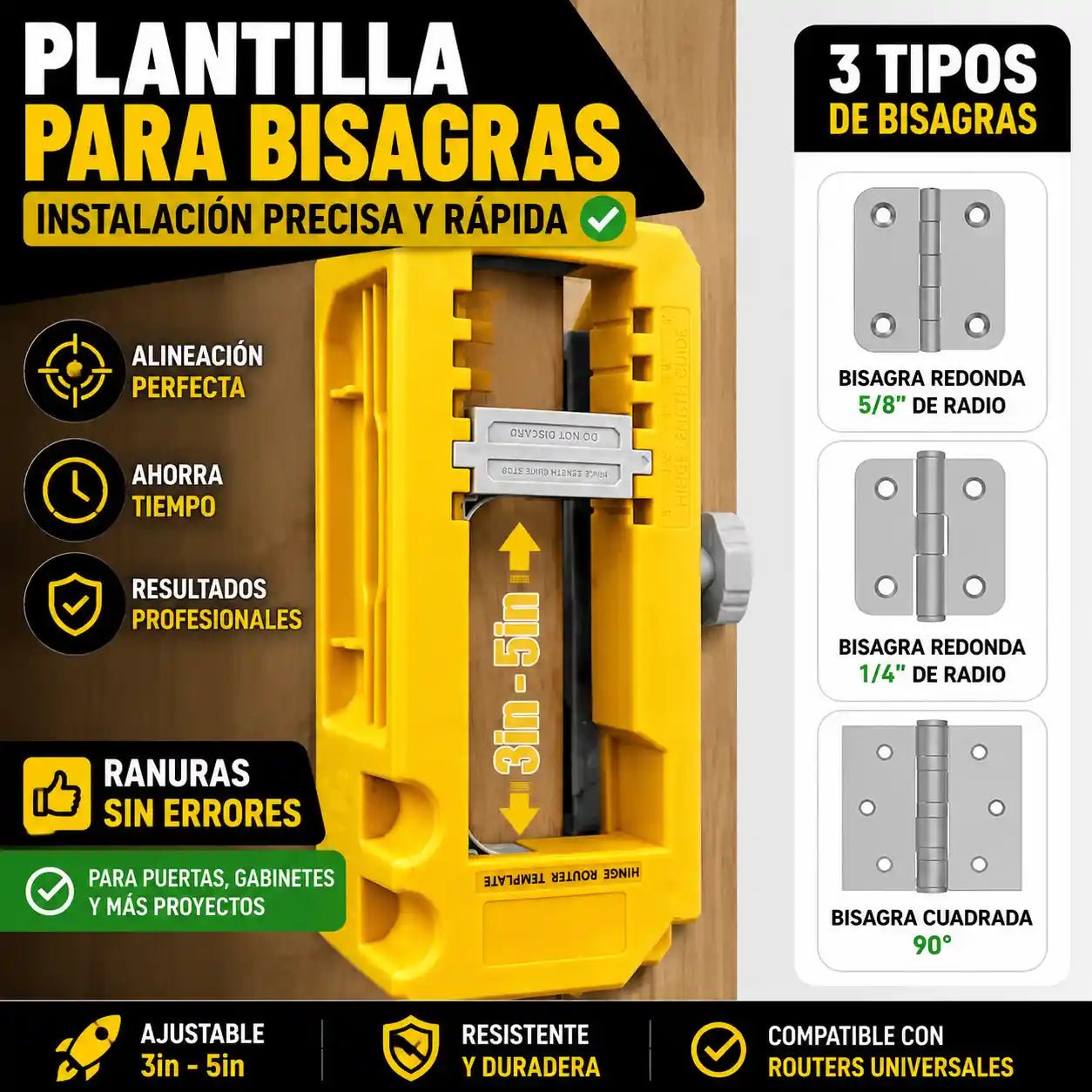 BisagriX® Kit de Instalación de Bisagras para Puertas