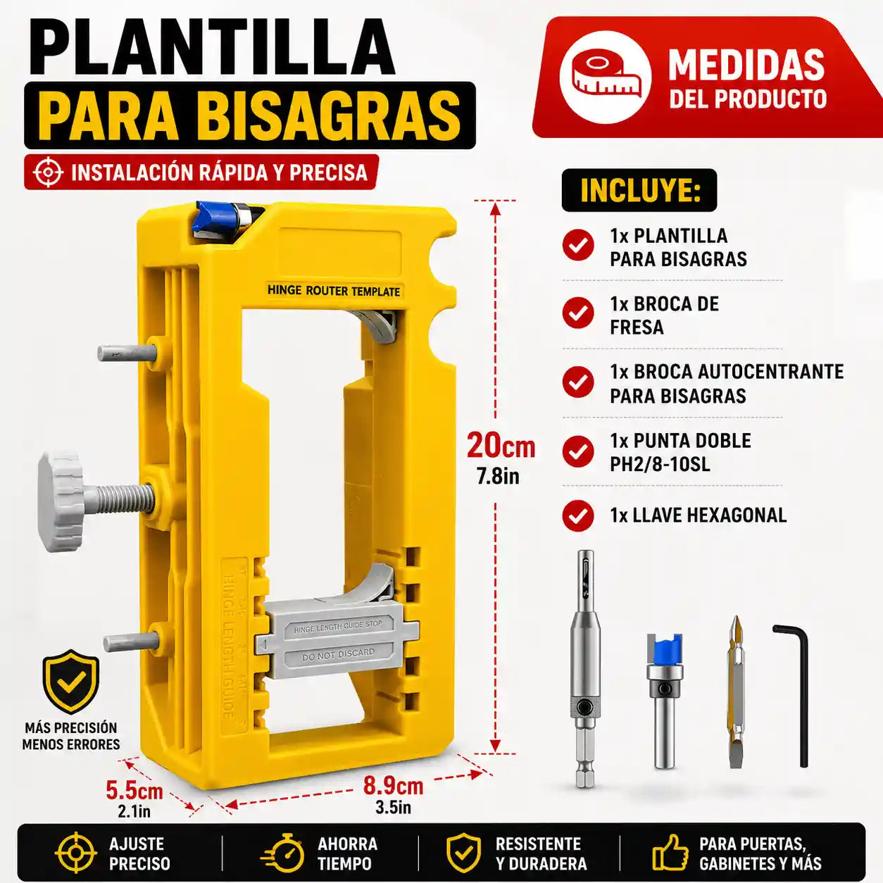 BisagriX® Kit de Instalación de Bisagras para Puertas