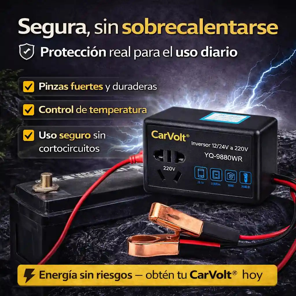 CarVolt® Convertidor Multifuncional Auto 12V/24V a 220V