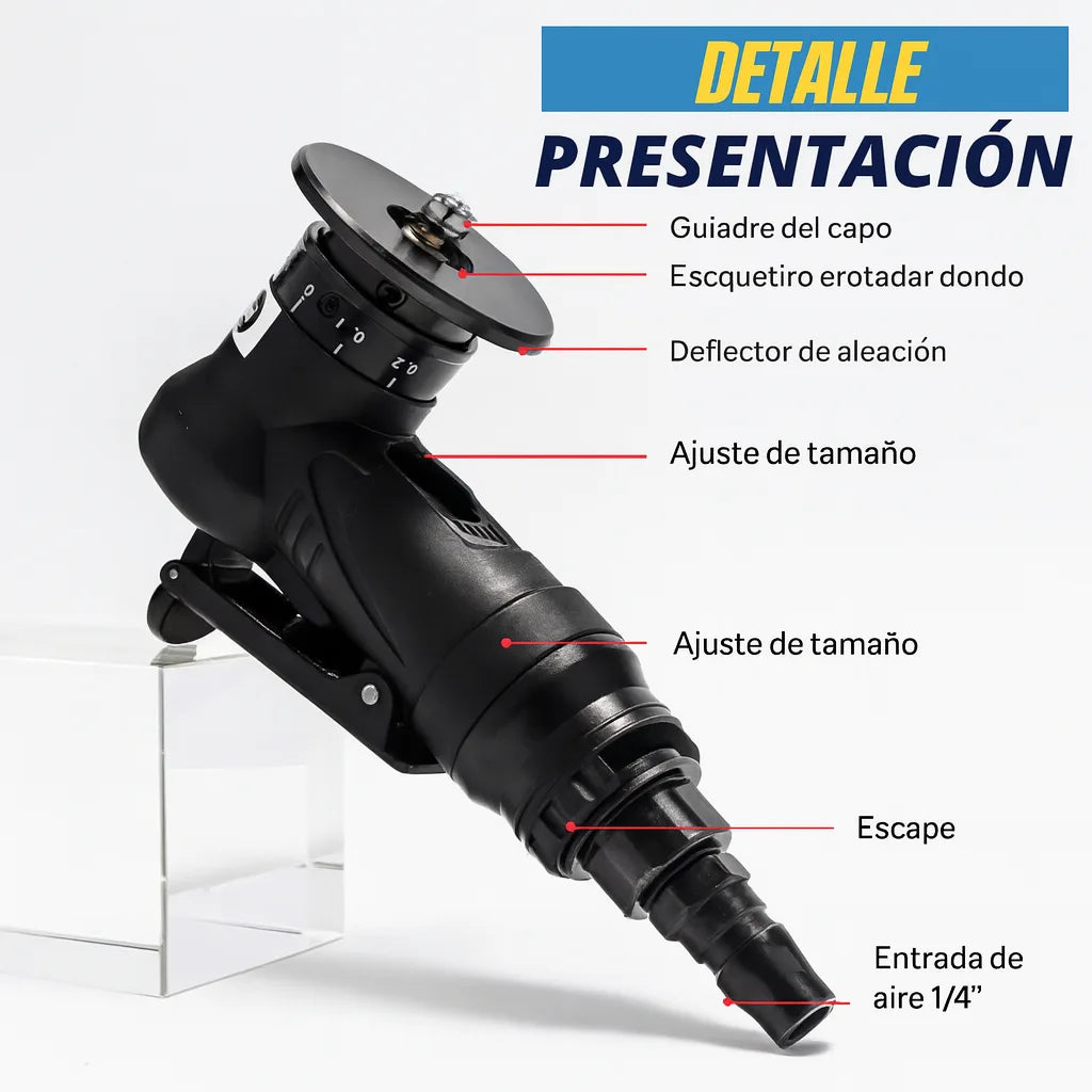 BISELAIR® Máquina Biseladora Neumática de mano 3000RPM Ajuste de 0- 2mm