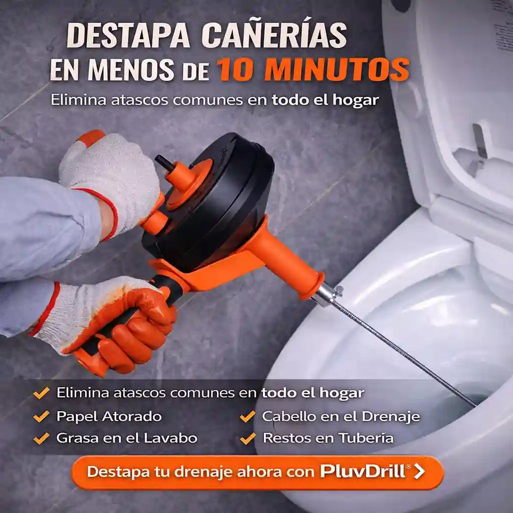 PluvDrill® Sonda Destapacanos De 7.6 Metros