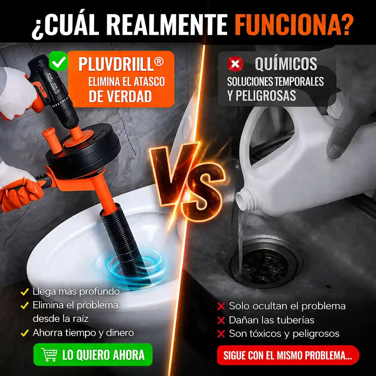 PluvDrill® Sonda Destapacanos De 7.6 Metros