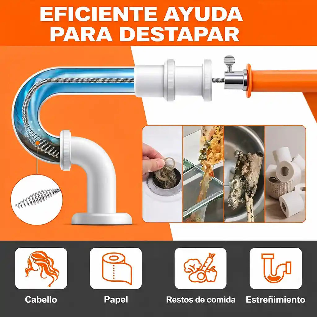 PluvDrill® Sonda Destapacanos De 7.6 Metros